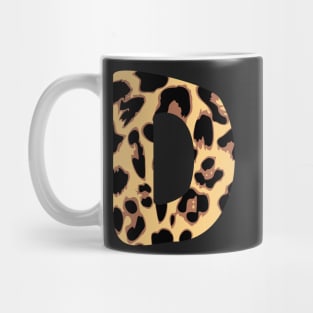 Letter D Initial Cheetah Monogram Sticker Mug